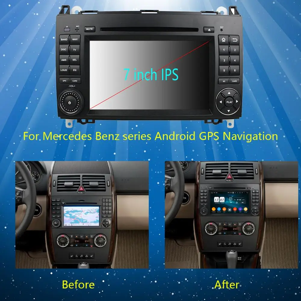 Best IPS 7" 8Core 4G+64G Android 9.0 Car DVD Player GPS Radio for Mercedes Benz A B Class W169 W245 Sprinter Vito Viano DSP Parrot BT 2 Best IPS 7" 8Core 4G+64G Android 9.0 Car DVD Player GPS Radio for Mercedes Benz A B Class W169 W245 Sprinter Vito Viano DSP Parrot BT 2