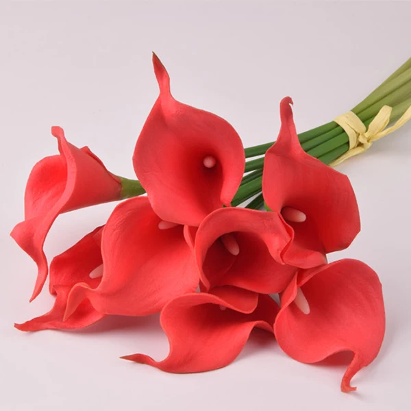 Искусственный цветок поддельные Калла лилии украшения яркие для свадьбы дома вечерние WXV распродажа - Цвет: red