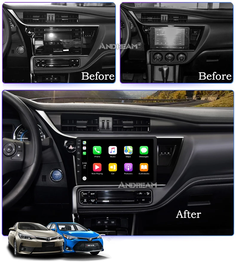 Sale 10.1 Inch Android 8.1 8 Car GPS CarPlay for Toyota Corolla 2017-2018 Navigation Head Unit  System Radio Bluetooth Video 1