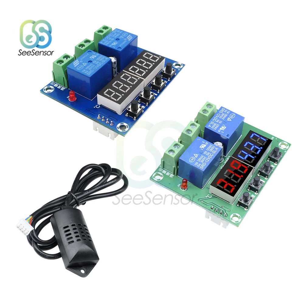 

XH-M452 Thermostat Temperature Humidity Control Thermometer Hygrometer Controller Module LED Digital Display Dual Output DC 12V