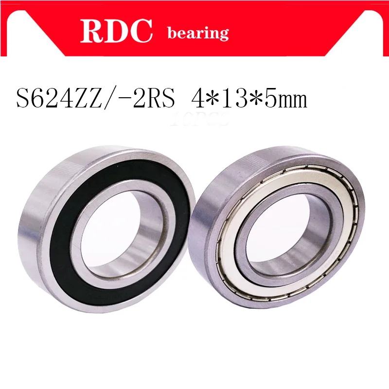 

S624RS S624ZZ S624ZZ 4X13X5mm 4*13*5mm S624-2Z S624ZZ S624 metal shielded radial flange stainless steel ball bearing