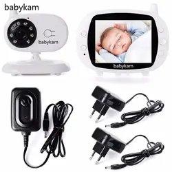 Babykam bebek telsiz kamera няня 3,5 дюймов ЖК-дисплей ИК ночного видения 2 способа разговора колыбельные температурный монитор детская камера с