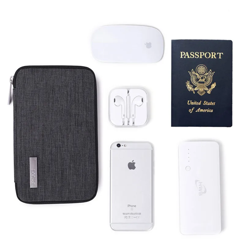 Водонепроницаемый портативный Дорожный комплект сумка для хранения паспорта чехол для телефона цифровой гаджет устройство USB кабель для передачи данных и аксессуары O