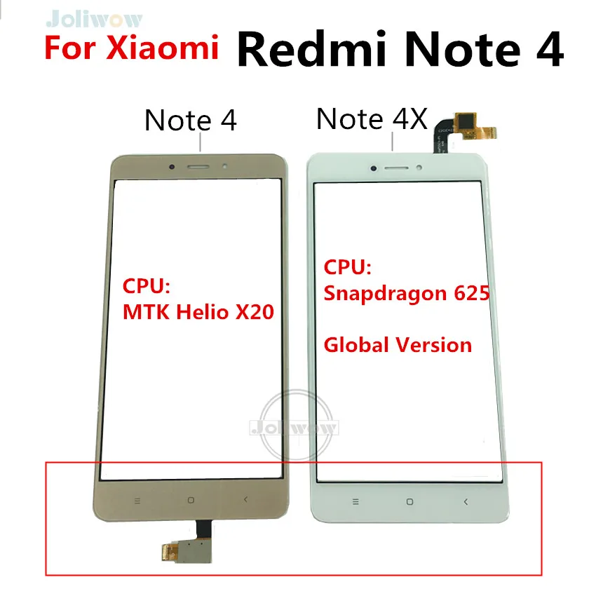 Сенсорный экран для Xiaomi Redmi Note 4 задняя панель Сменный датчик переднее стекло