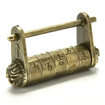 Chinese alt antikes altes Passwort Messing Stil Schloss Lock//Key YEC Ld