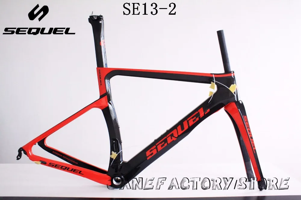Sale 2017 SEQUEL brand carbon road bike T1000 carbon fiber road frameset 1k /3k/ud BSA/BB30 carbon frame bike red glossy SE13-2 6 Sale 2017 SEQUEL brand carbon road bike T1000 carbon fiber road frameset 1k /3k/ud BSA/BB30 carbon frame bike red glossy SE13-2 6