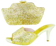 GOLD Farbe Italienischen Schuh mit Passenden Eingestellt Italian Passende Schuh-und tasche Set Frauen Schuh und Tasche Zu Passen für Partys & hochzeit