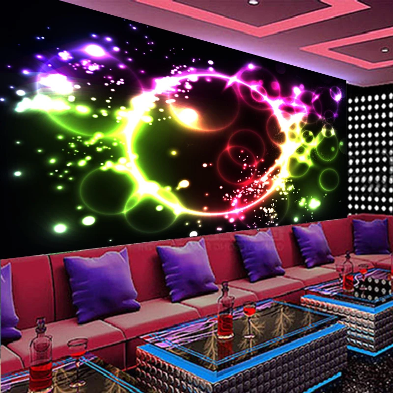 

beibehang papel de parede KTV bar wallpaper stunning beauty theme reflective perspective 3d purple background wallpaper TV box