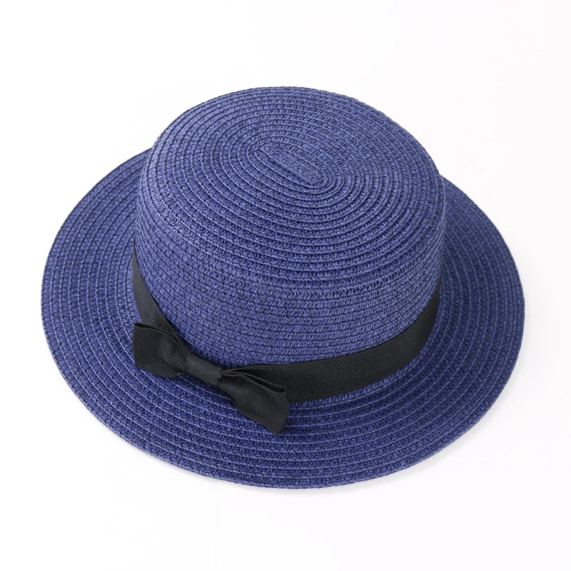 Женская летняя шляпа пляжные тени соломенная шляпа Панама женская шапочка модная ручная работа повседневная плоская бант края шляпа от солнца для путешествий для женщин