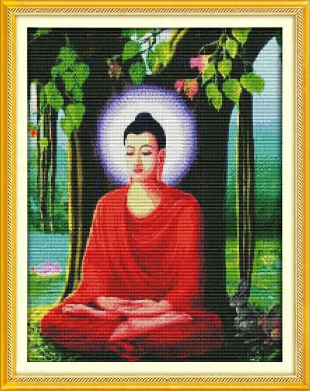 The Buddha Bodhi 11CT 14CT DIY Needlework Dimensions Stitching Counted Cross Stitch Kit For Embroidery Knitting Needles Hobby | Дом и сад