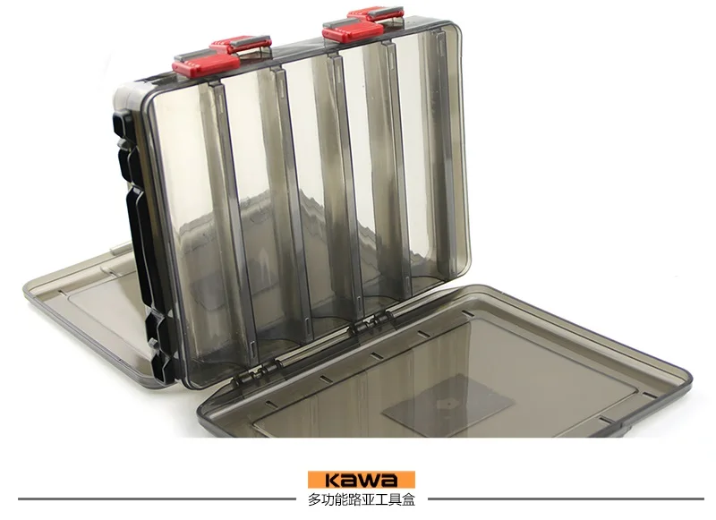 Caixa de Pesca Caixa de Plástico Transparente de Grande Visível com Furo de Drenagem Dobro Tomou Partido 10 Compartimentos Ruke Nova Marrom Resistência 14 - 11 High Quality Esporte e Lazer