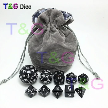 

10pcs Digital Dice Set with Bag T&G High quality 3 Colors d4 d6 d8 2xd10 d12 d20 d24 d30 d60 for dnd RPG Playing Game