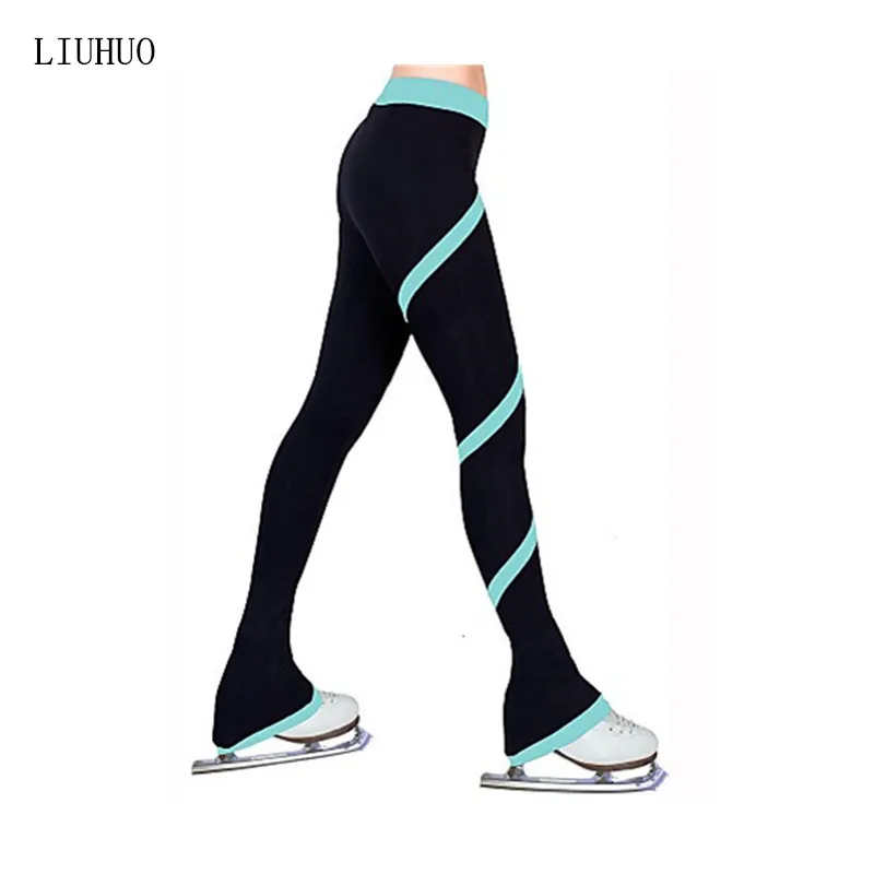 LIUHUO Ice Figure Skating Pants Trousers Women Girl Tights Bottoms Train Rose Red Red Blue Light Blue Light Pink Teens Practice
