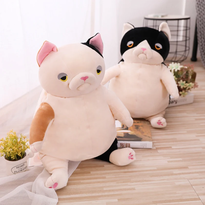 Черно розовая Милая Толстая ленивая гигантская кошка анми Мягкая кукла игрушки