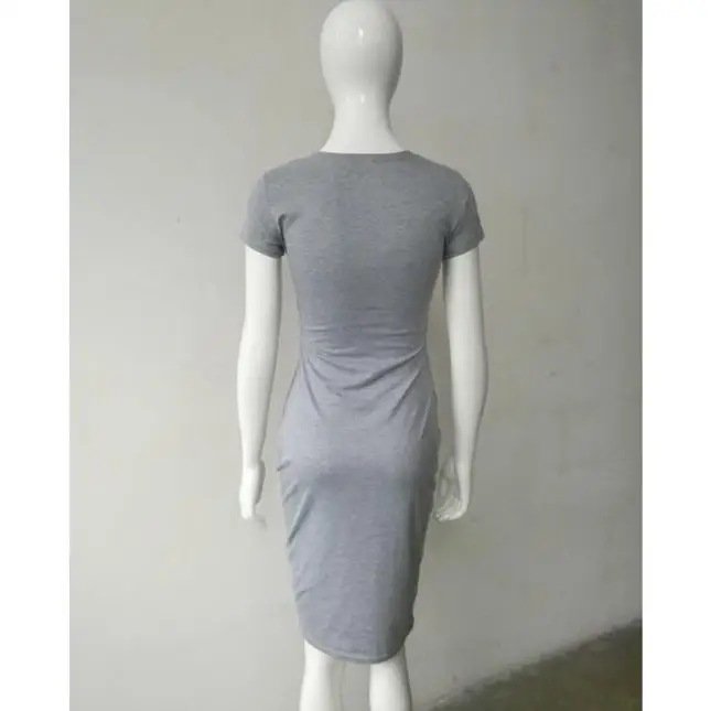 JAYCOSIN летнее платье женское модное сексуальное однотонное тонкое платье с коротким рукавом Новое Элегантное повседневное платье