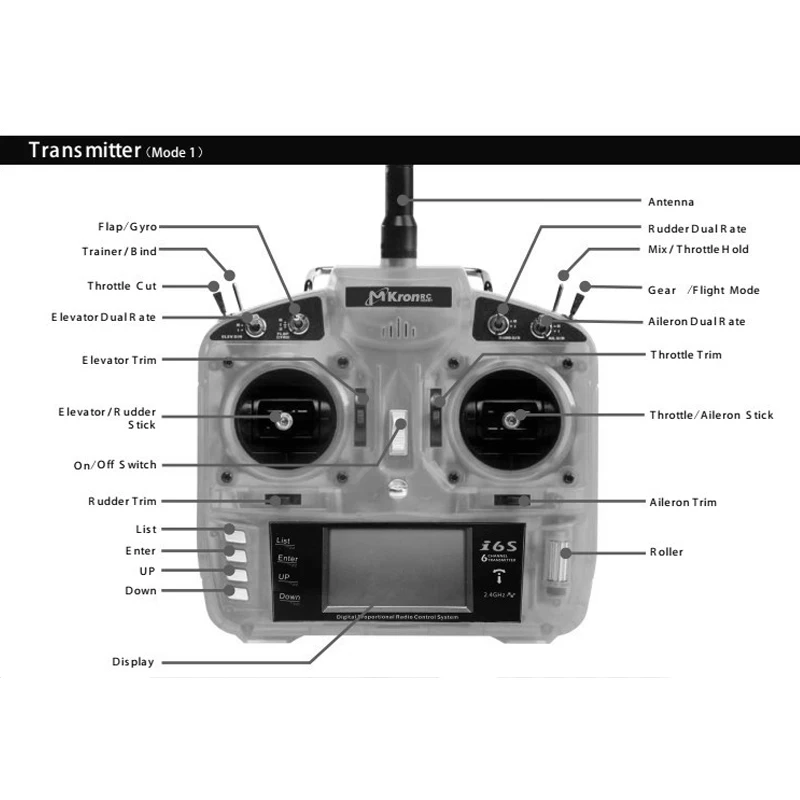 Mkron I6S серый 2,4 г 6 CH RC DSM2 передатчик Радио W 10-параметры модели: рост-память W S603 RX совместим SPEKTRUM DX6 DX6i DX7 DX8 DX9 AR6200