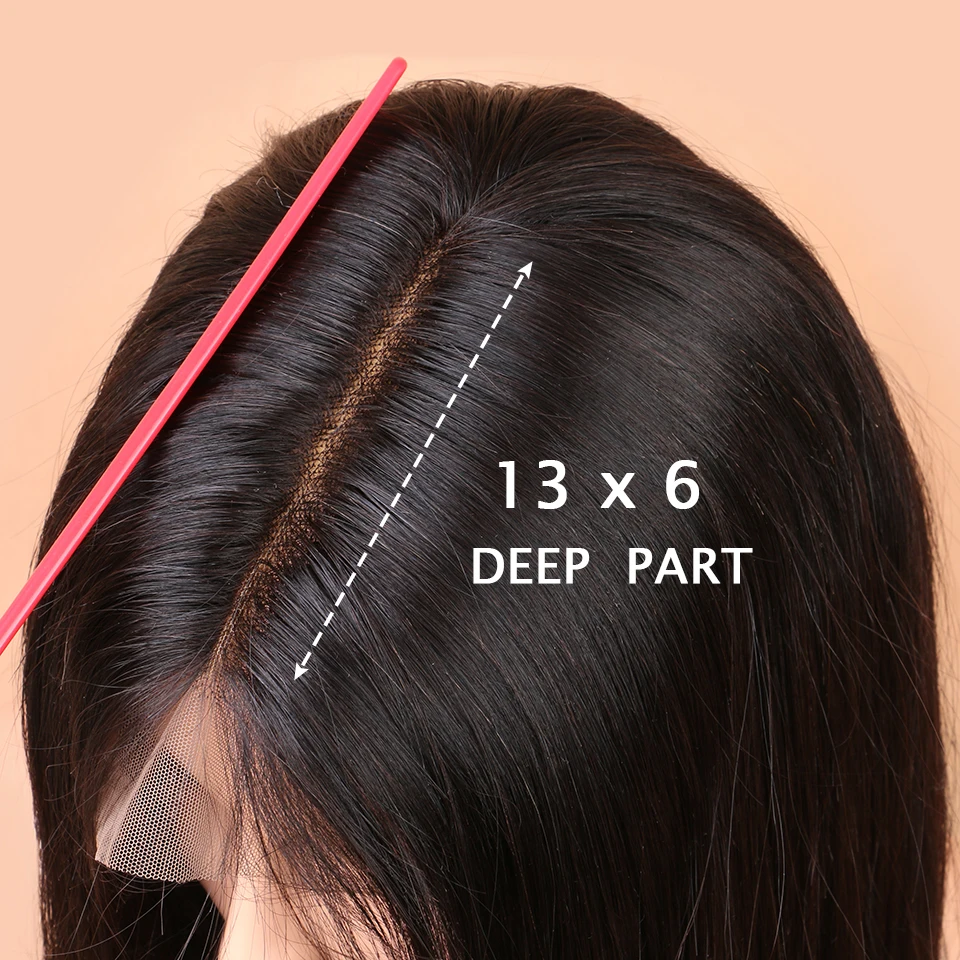 

13*6 Lace Front Wig Remy Brazilian Straight Deep Part Full End Lace Front Human Hair Wigs For Women Black With Baby Hair Slove