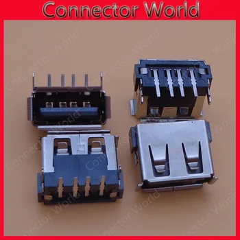 

10-1000pcs micro usb jack socket Connector 2.0 Volume Edge Front Insert Short Body Black type A Mother 90 Degree charging port