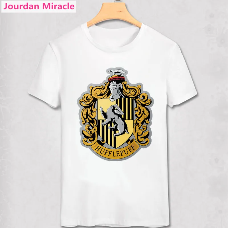 Магическая школьная футболка с дизайном «герб колледжа» гриффиндор рейвенкло хаффлпафф слизерин, футболка, модная футболка для детей, мужская футболка
