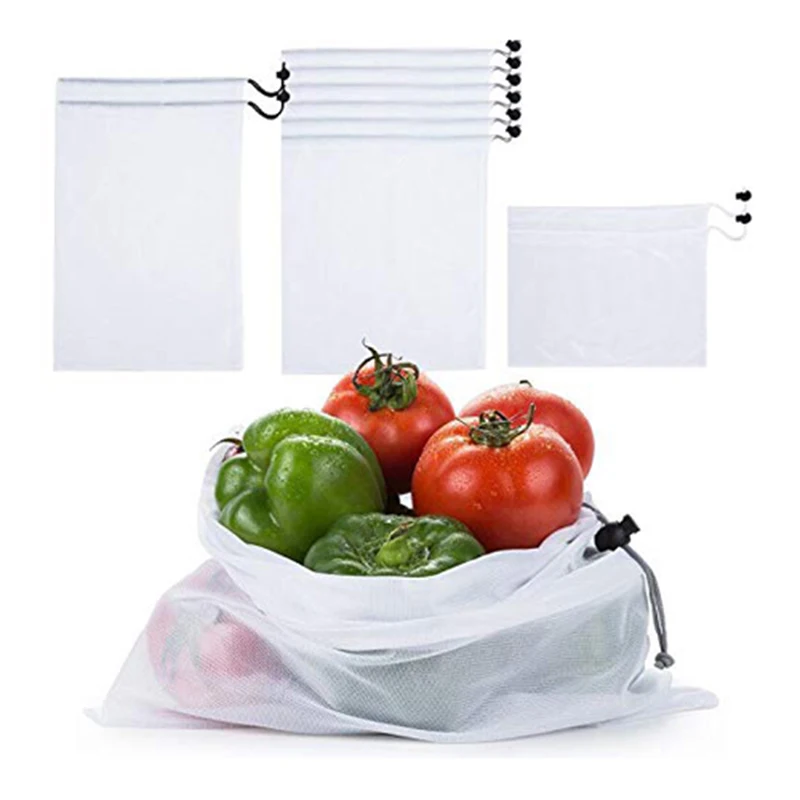 Многоразовые производят сумки из прозрачного сетчатого полиэстера, сохраняют овощи свежими и хранение игрушек