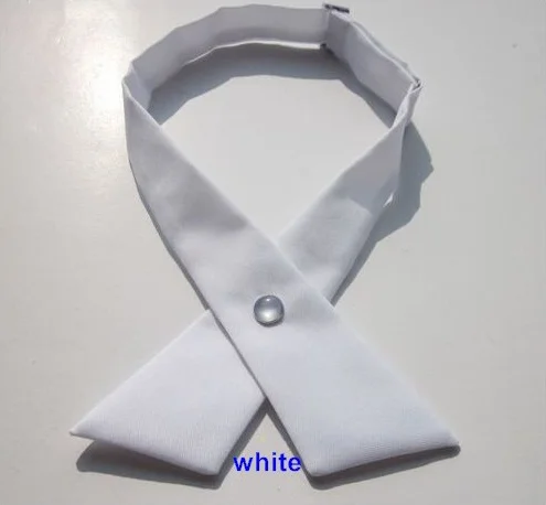 Регулируемый галстук-бабочка с перекрестным бантом, Школьный Галстук, универсальный студенческий вечерний аксессуар для костюмированной вечеринки - Цвет: white