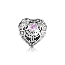 CKK бусины амулеты роскошное Сердце Серебро 925 подходит браслет стерлингового серебра шарм, изготовление украшений Bijoux Kralen