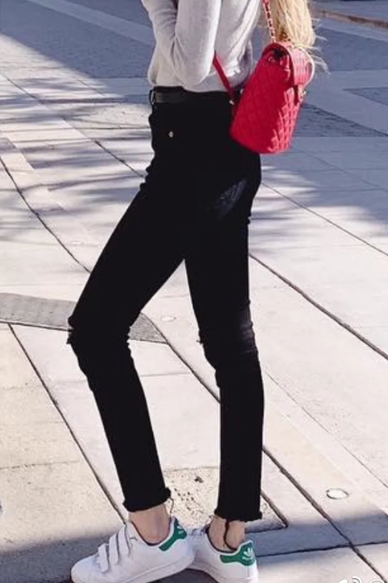 Kpop Blackpink LISA уличная мода Высокая талия обтягивающие рваные джинсы для женщин 2019 весна корейский сексуальный тонкий ноги джинсы одежда для