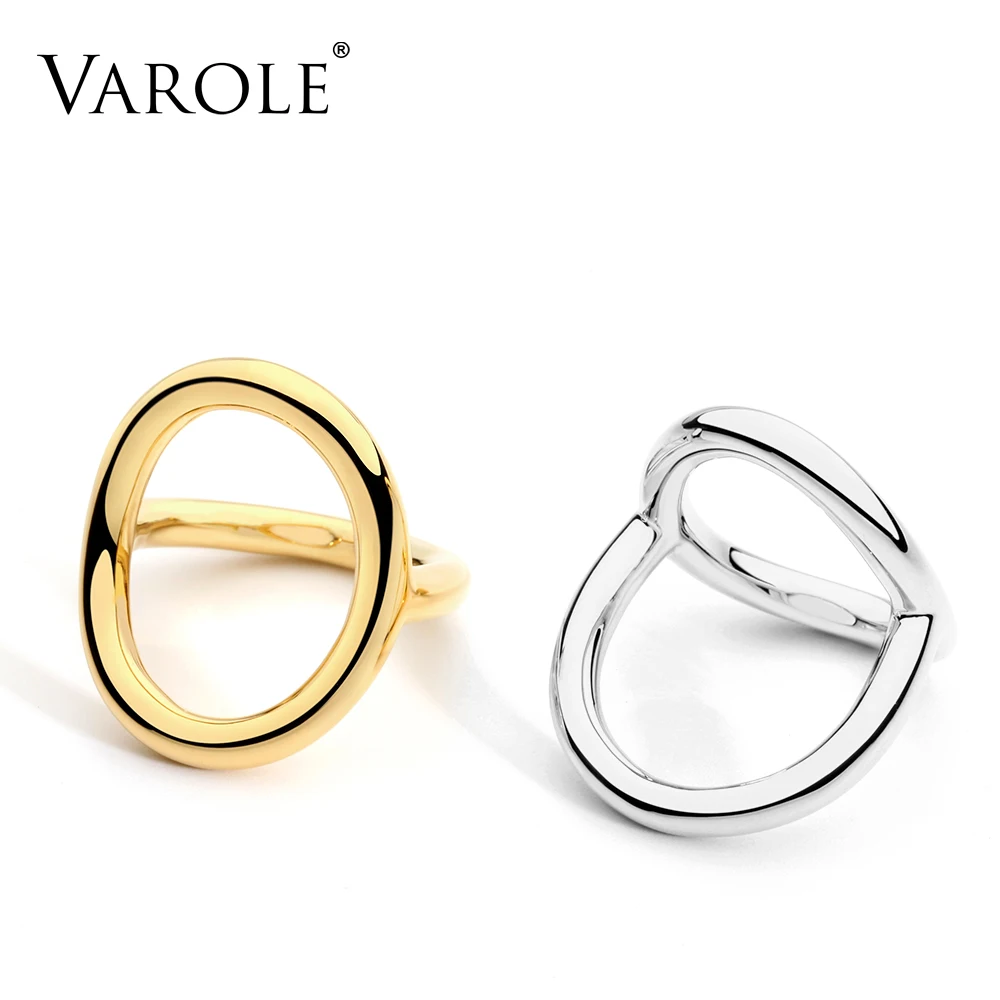 Online Nuevos anillos de boda para mujeres de estilo Simple coreano Irregular, anillos de plata de cobre redondos, venta al por mayor