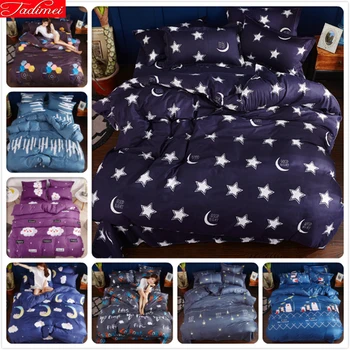 

Moon Stars Pattern Duvet Cover 3/4 pcs Bedding Set Adult Kids Child Soft Bed Linen Single Full Double Queen King Size Quilt Case