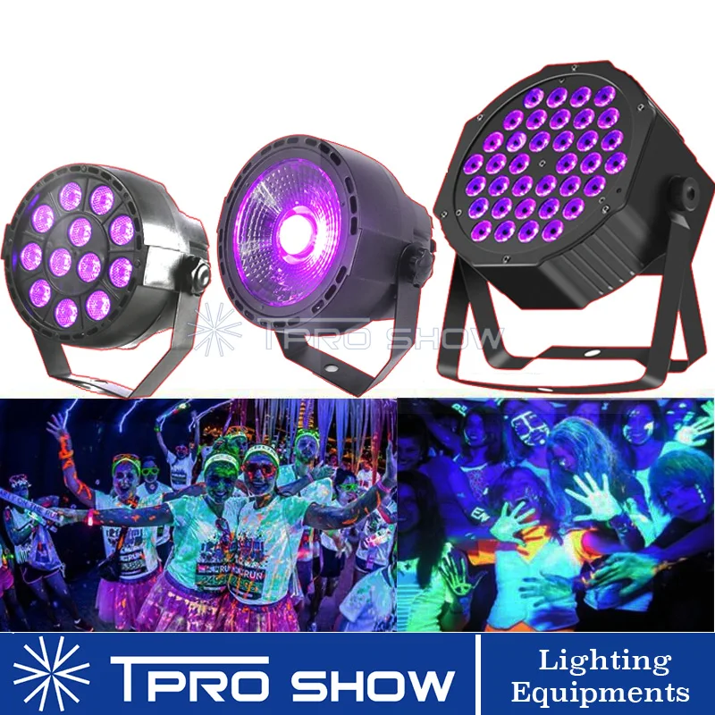 

UV Disco Light Ultraviolet LED Strobe Dimming Mini Stage Lights Purple Lamp Projector DMX Blacklight for Small Party Pub DJ Club