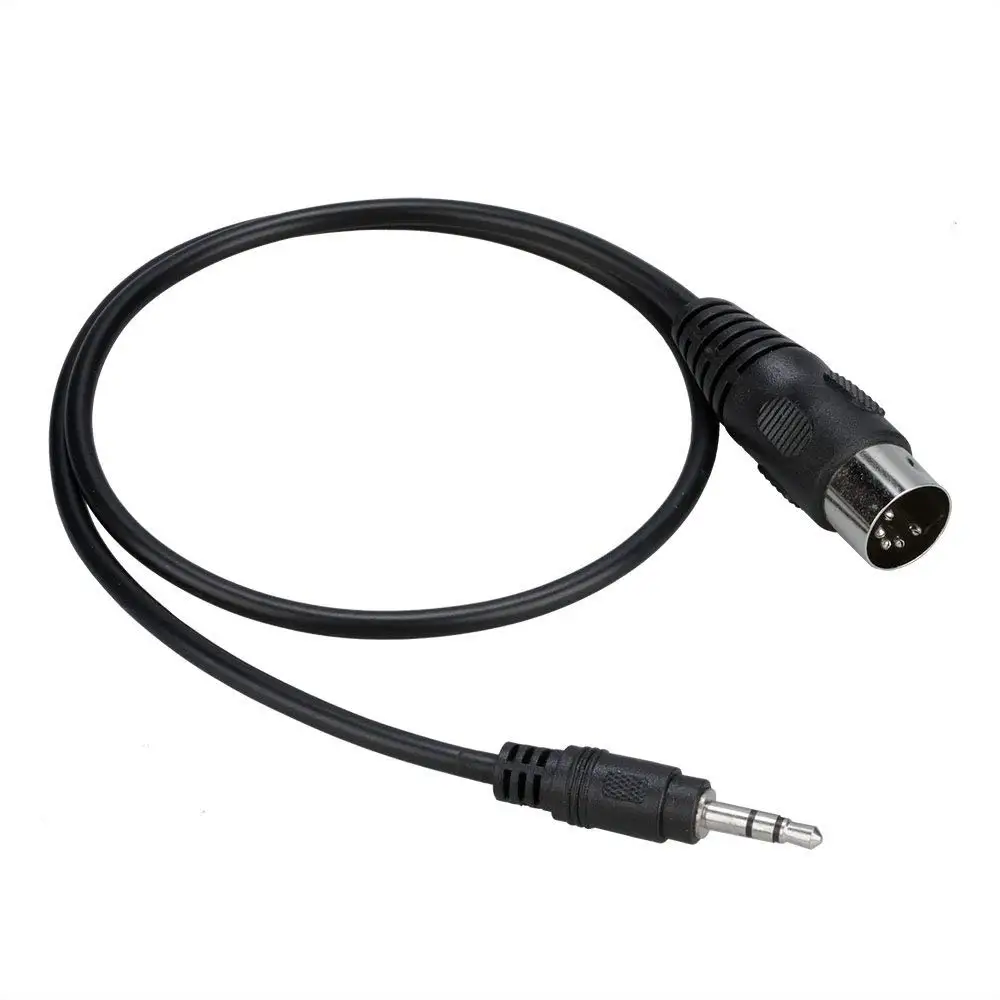 DIN 5-Pin Male to 3.5mm Male MIDI Cable 3.5mm Male to Male DIN Adapter Splitter Cable (1.5ft)