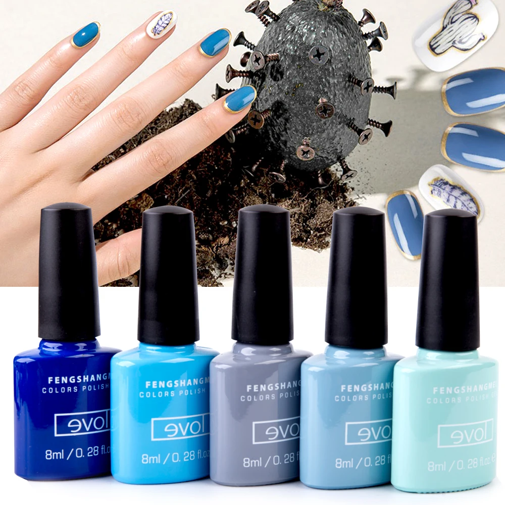 

Fengshangmei 8ml Gel Varnishes For Nails Long lasting Nail Polish Nail Art Design No Wipe UV Nail Gel