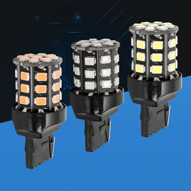 1 шт. W21W 7440 T20 Одиночная струна 33 SMD 2835 Светодиодный автомобильный парковочный светильник s задние лампы Автомобильный дневной ходовой светильник красный белый янтарный, оранжевый