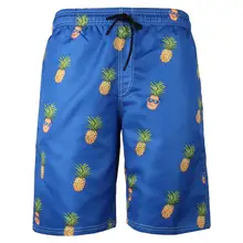 Летние шорты на каждый день, с рисунком ананаса пляжные шорты мужские Для женщин эластичная кулиска на талии штаны спортивный костюм