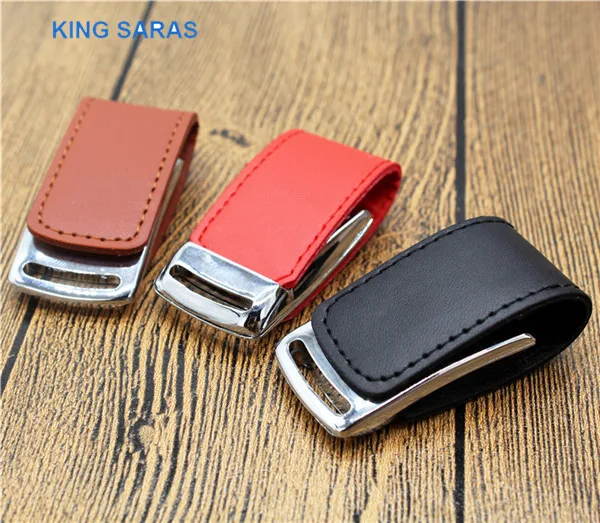 

KING SARAS 64GB black brown withe red colour leather shell model usb flash drive usb 2.0 4GB 8GB 16GB 32GB pen drive usb2.0