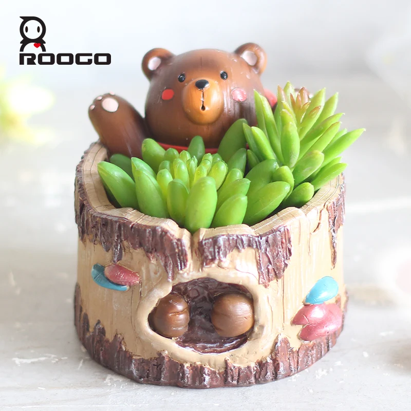 

Roogo Decoration Flower Pot Planters Small Succulent Pot Vintage Beer Annimal Modern Plant Pot Garden Pots Home Decor