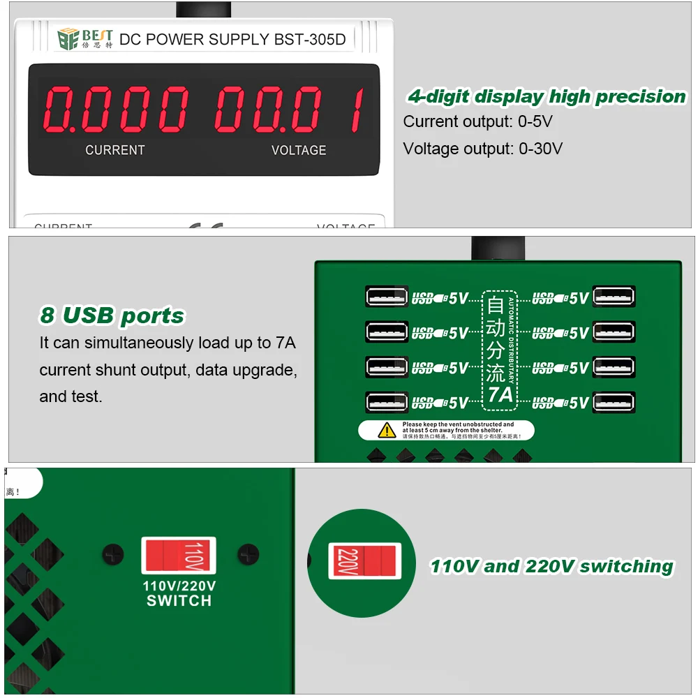 Лучший 305D Новый 30V 5A AC DC Регулируемый Импульсный Светодиодный источник питания с