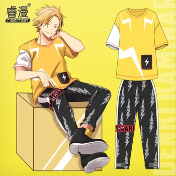 

Anime Kaminari Denki T-Shirt Short-Sleeved Pants Unisex Summer Wear Lillte Hero Animation Around Fashion Clothes Cosplay Costume