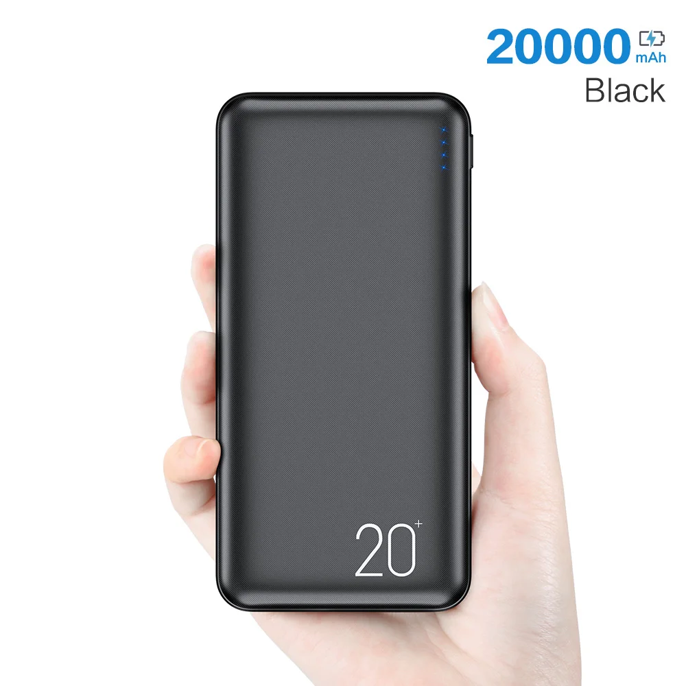 Black FLOVEME power Bank, 20000 мА/ч, портативная зарядка, повербанк, мобильный телефон, Внешнее зарядное устройство, power bank, 20000 мА/ч, для Xiaomi Mi - Цвет: Black