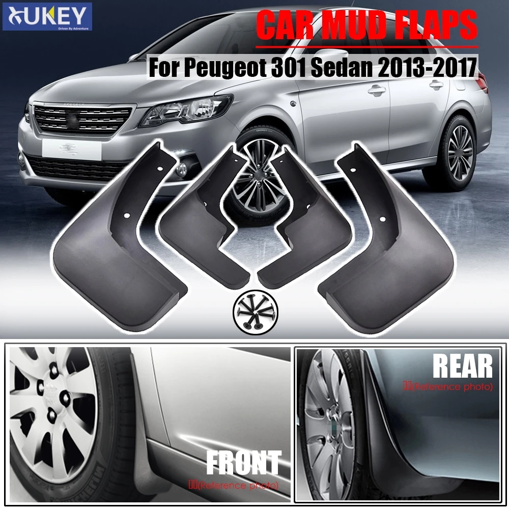 Для Peugeot 301 4 дверный седан 2013 2017 2014 2015 2016 спереди и сзади автомобиля Брызговики