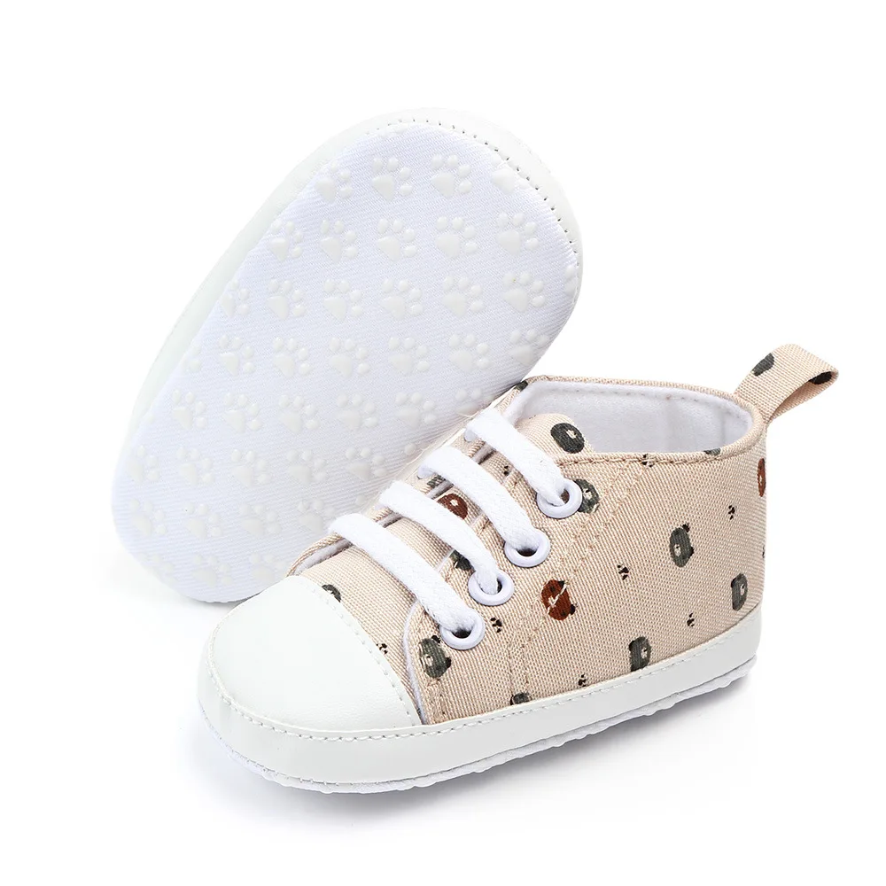 AiKway Baby Shoes First Walkers Boy Girl Canvas Newborn Baby Casual Shoes Soft Bottom Crown Infant Toddler Shoes