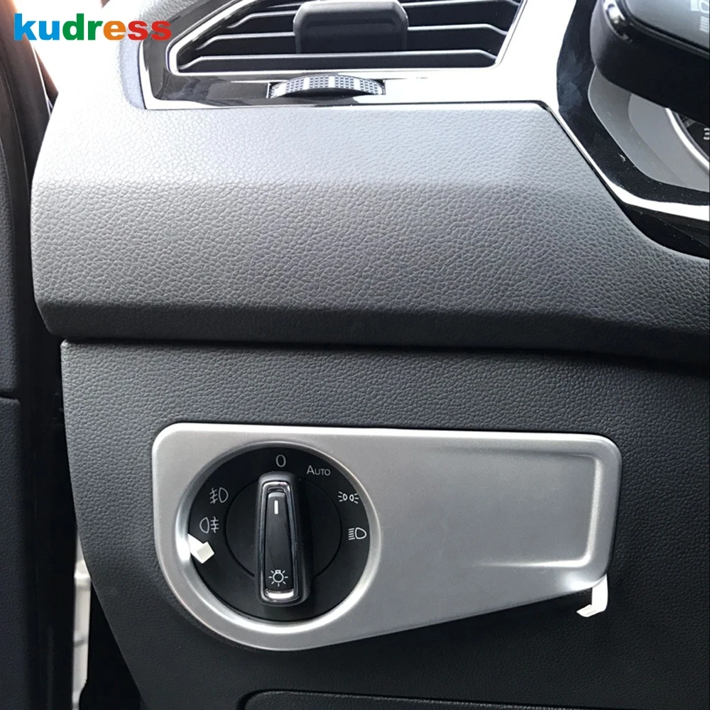 For Volkswagen Tiguan 2017 2018 Second GE ABS Matte Head Lamp Light Switch Cover Headlight Control Protective Trim 1pcs | Автомобили и