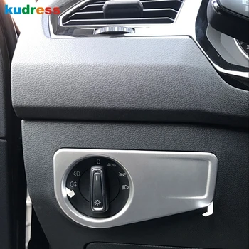 

For Volkswagen Tiguan 2017 2018 Second GE ABS Matte Head Lamp Light Switch Cover Headlight Control Protective Trim 1pcs