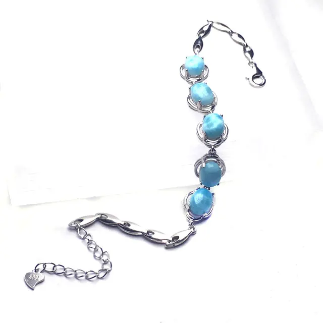 Bracelet Argent Pierres Larimar