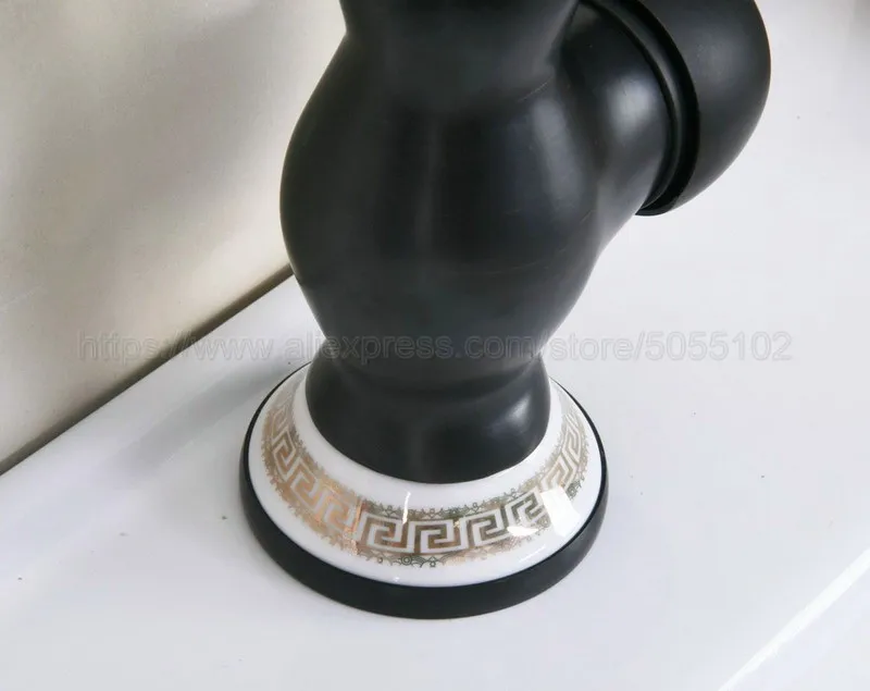 Deck Mount Oil Rubbed Bronze Bathroom Basin Faucet Vanity Vessel Sinks Mixer Tap Cold And Hot Water Tap znf660