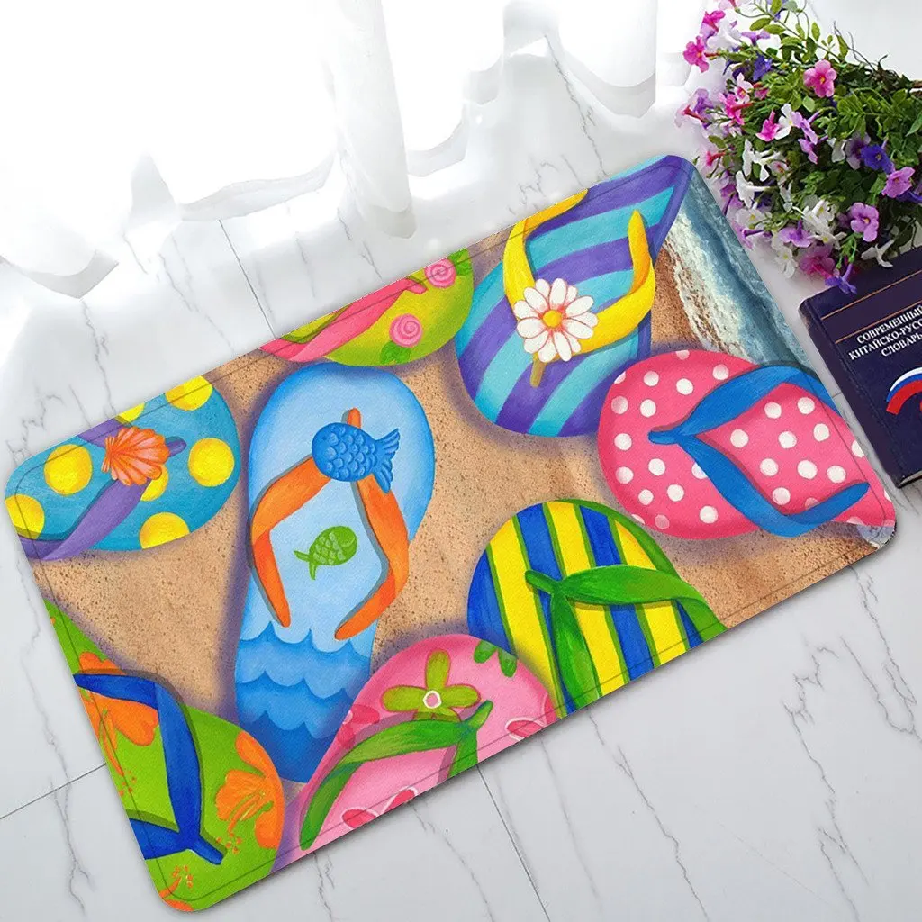 Custom Flip Flops Zapatillas Arte Antideslizante Doormat Interior Custom Flip Flops Zapatillas Arte