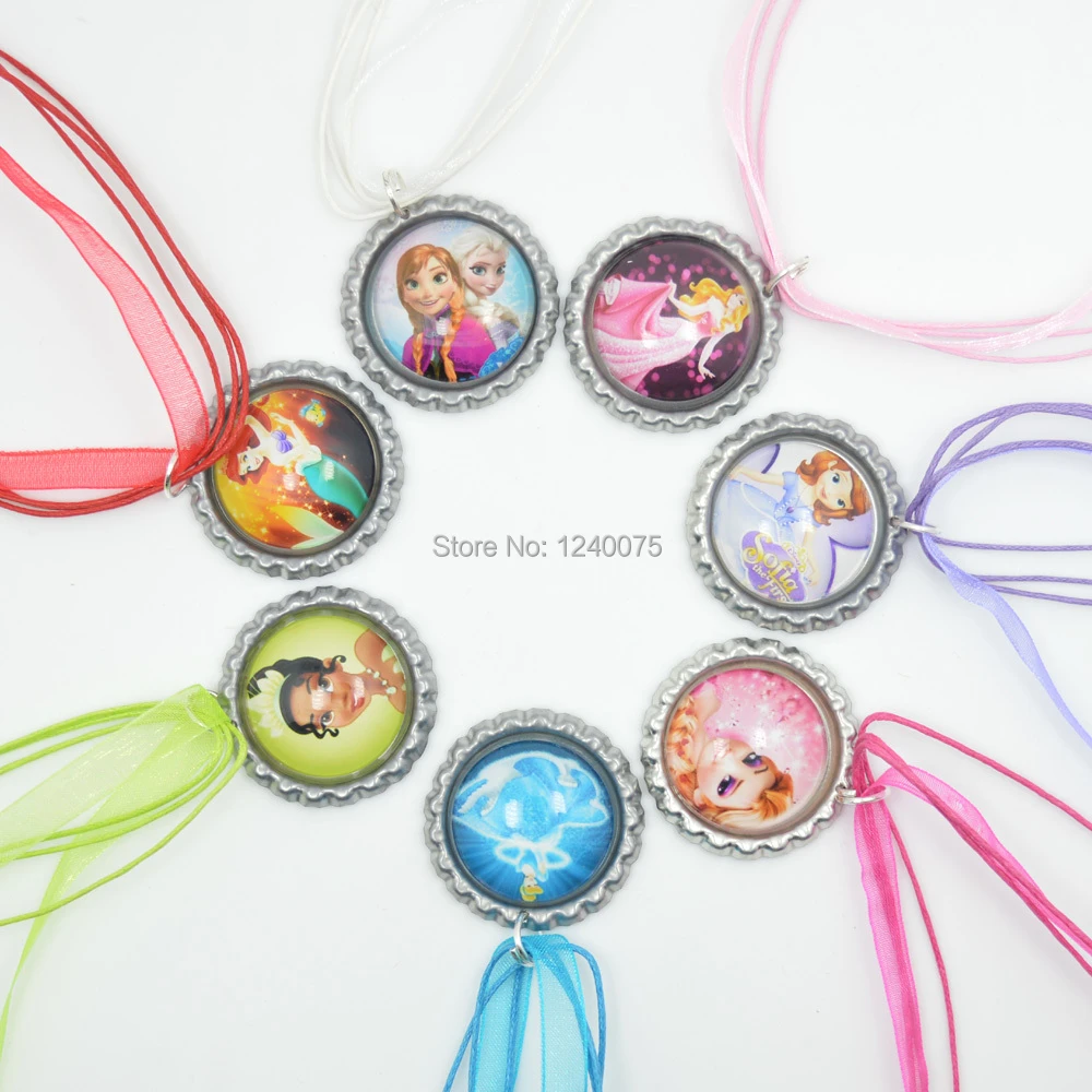 新しい15卸売45センチ王女エルザ ソフィア最初 シンデレラ アリエルリボンボトルキャップネックレス のキャラクターチェーンネックレス10ピース Chain Necklace Necklace Wholesalenecklace Necklace Aliexpress