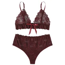 Бюстгальтер+ Декодер каналов кабельного телевидения модные женские туфли сексуальное женское белье бесшовный цельный кружевной бант отверстие с низкой посадкой, одежда для сна, пикантный нижнее белье Топы+ шортики, комплект F300326