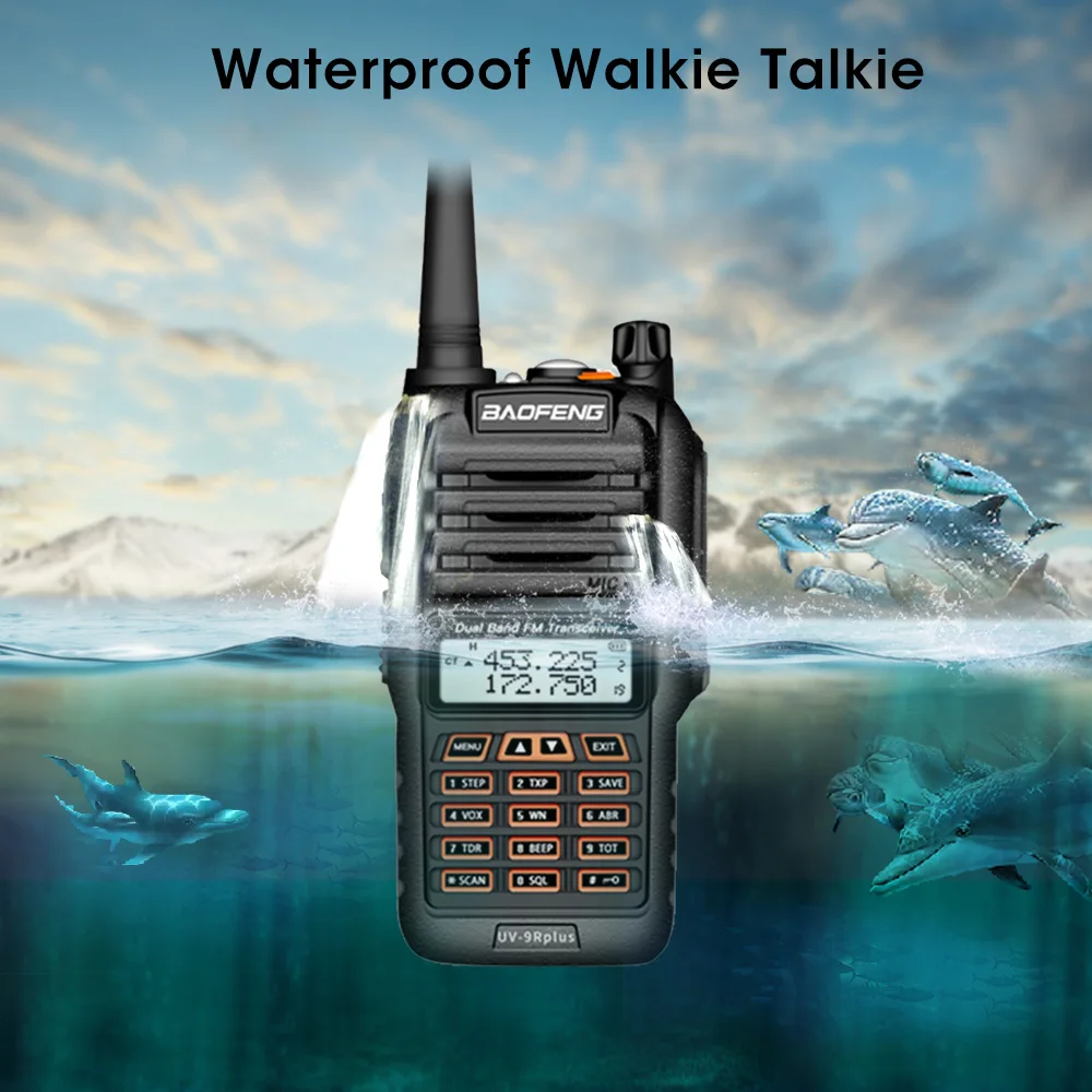 Kaufen Neueste Baofeng UV 9R Plus Walkie Talkie Wasserdicht 8W UHF VHF Dual Band 136 174 400 520MHz Schinken CB Radio FM Transceiver Scanner