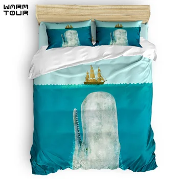 

WARMTOUR Duvet Cover The Whale Duvet Cover Set 4 Piece Bedding Set For Beds DHL Shipping Method